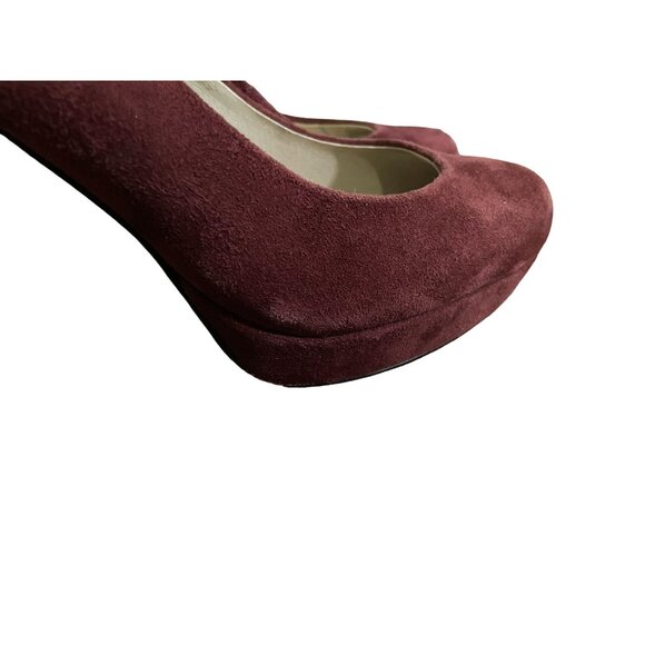 Michael Kors Platform Heals Womens 6M Used Burgundy Suede Heels - Picture 5 of 16